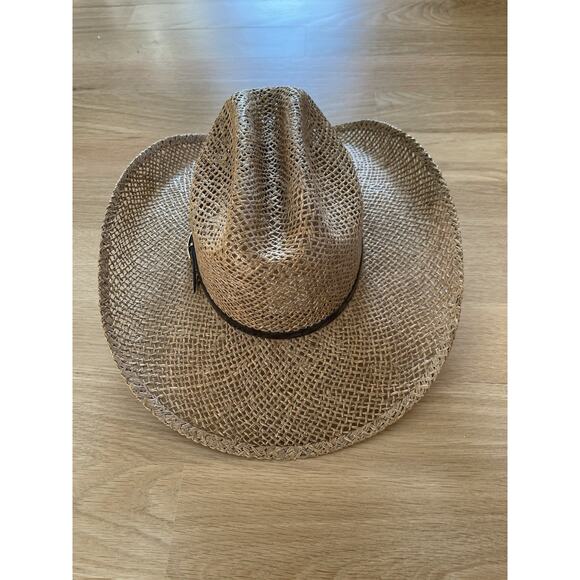 Vintage Rocha Hat Medium 21.5” Circumference Cowboy Woven Stiff Straw EUC! - Picture 1 of 14
